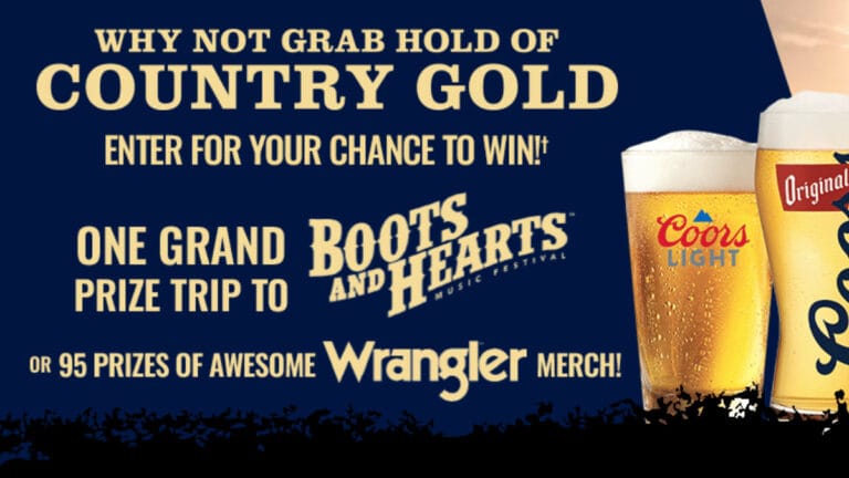 Win a Grand Prize to Boots & Hearts or Wrangler Merchandise